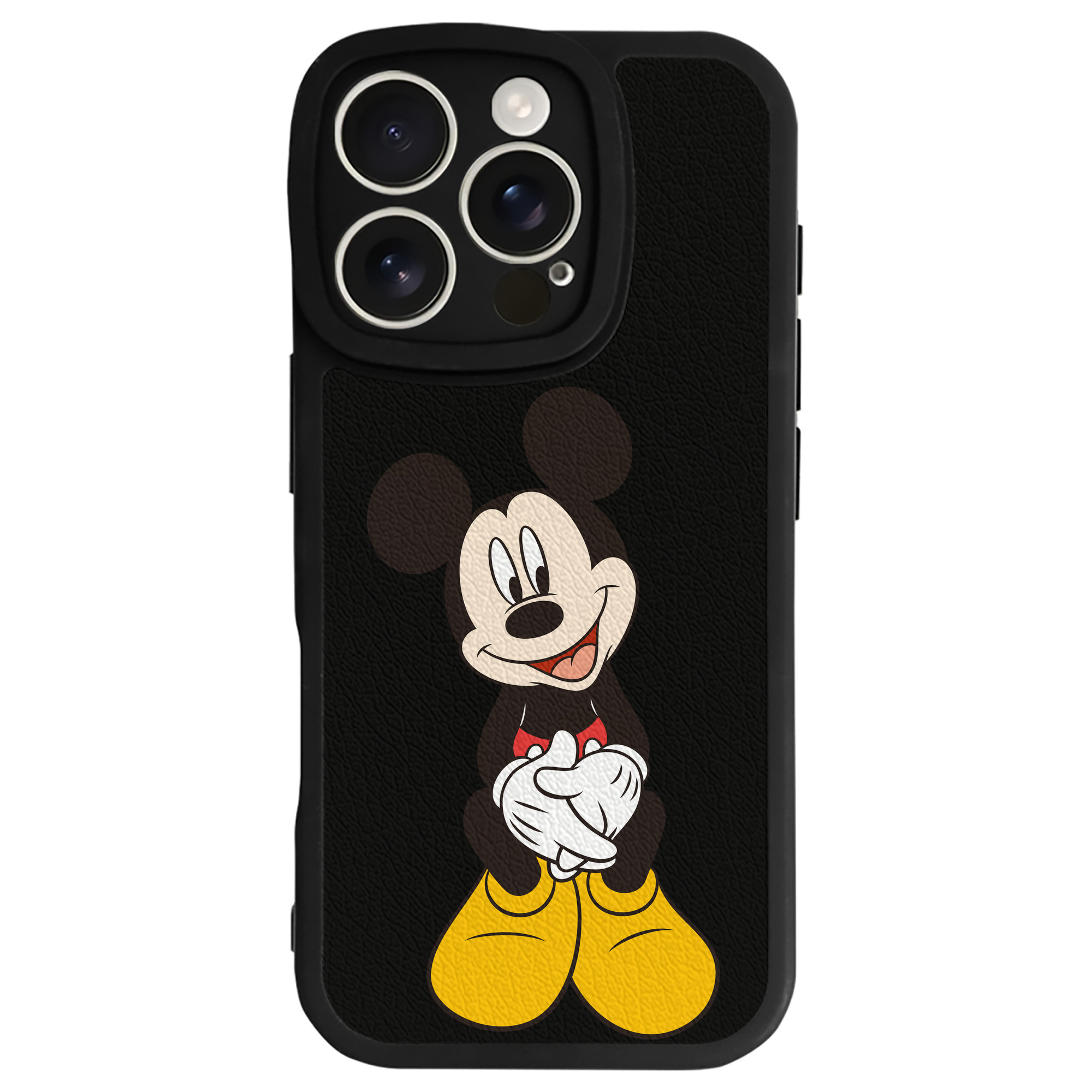 （画像用） ミッキーマウス Mickey Mouse 【iPhone 16シリーズ対応】シリコンスマホケース（レザー調） 材質：シリコン
